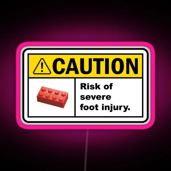 CAUTION Deadly Brick Ahead RGB Neon Sign