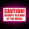 RGB LED Warning Sign: Caution Grumpy Driver at the Wheel Ahead
