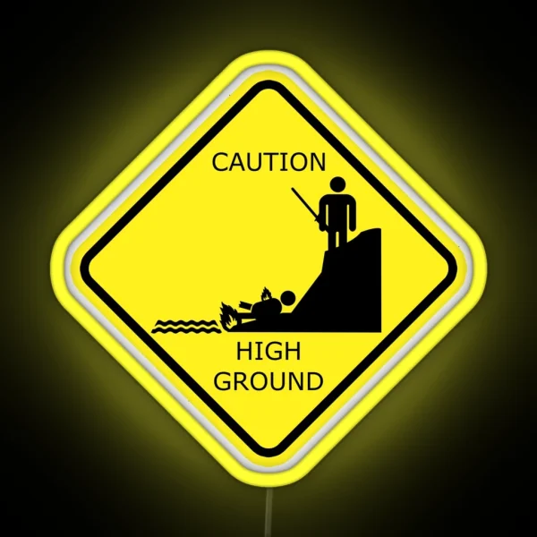 Caution High Ground Design RGB Neon Sign