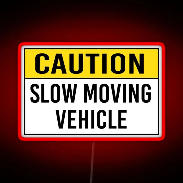 Caution Slow Moving Vehicle RGB Neon Sign