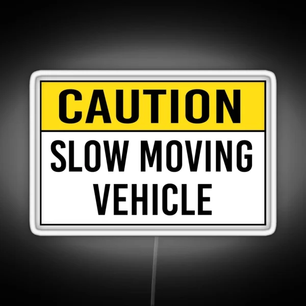 Caution Slow Moving Vehicle RGB Neon Sign