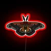 Colorful Ceanothus Silk Moth insect art neon LED wall decoration.