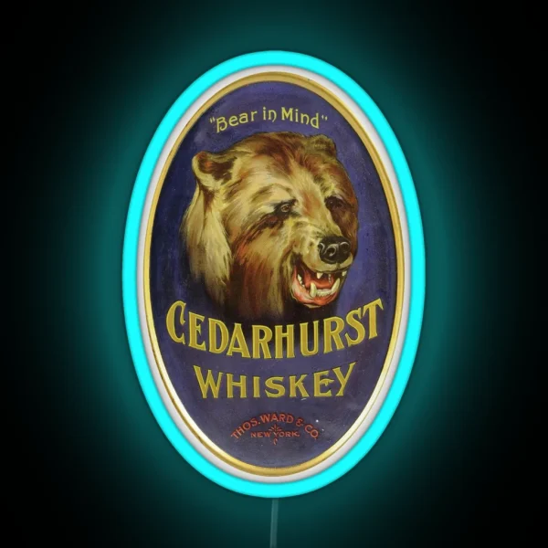 Cedarhurst Whiskey Bear In Mind RGB Neon Sign