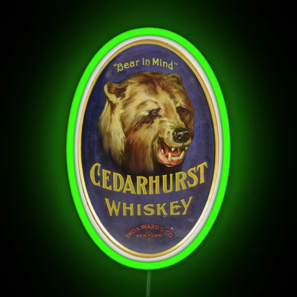 Cedarhurst Whiskey Bear In Mind RGB Neon Sign