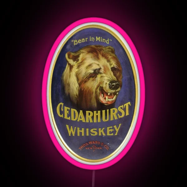 Cedarhurst Whiskey Bear In Mind RGB Neon Sign