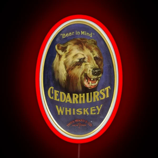 Cedarhurst Whiskey Bear In Mind RGB Neon Sign