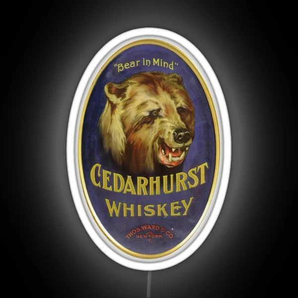 Cedarhurst Whiskey Bear In Mind RGB Neon Sign