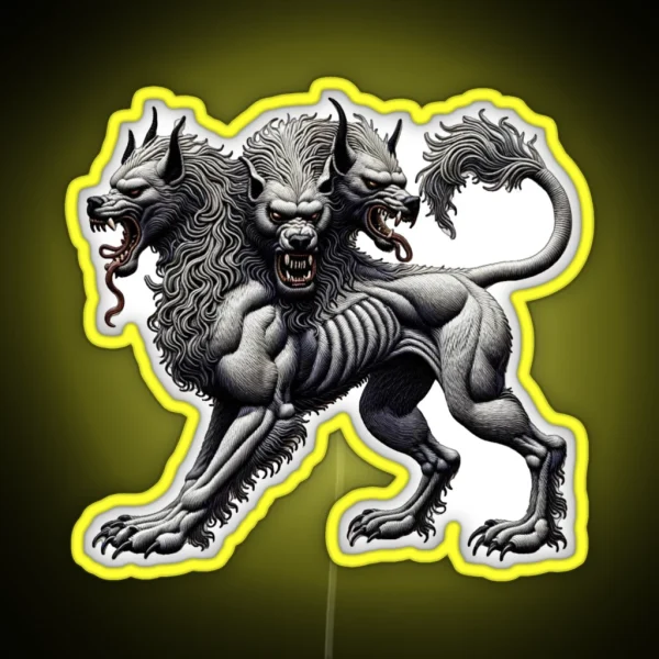 Cerberus The 3 Headed Dog From Hell RGB Neon Sign
