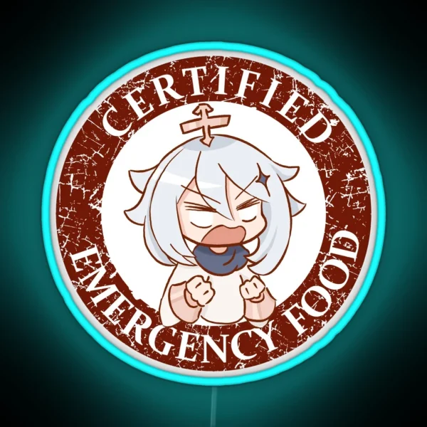 Certified Emergency Food Paimon Genshin Impact RGB Neon Sign