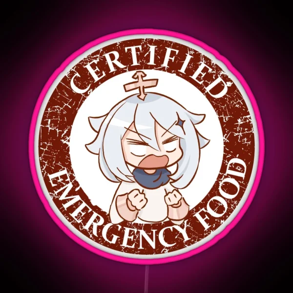 Certified Emergency Food Paimon Genshin Impact RGB Neon Sign