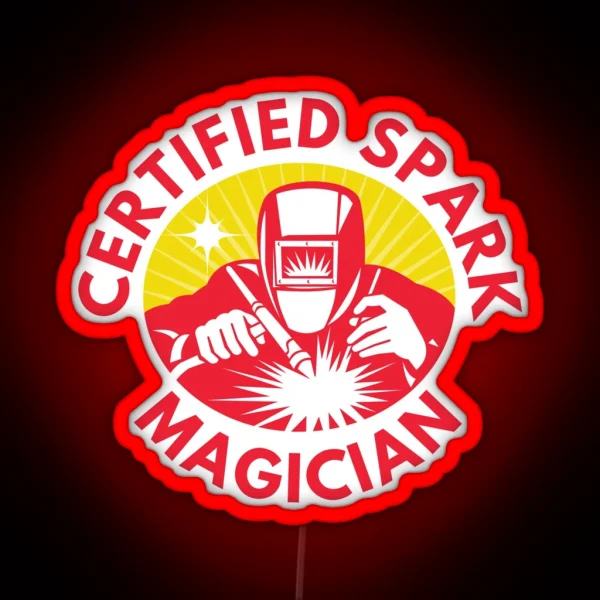 Certified Spark Magician Welder Design RGB Neon Sign