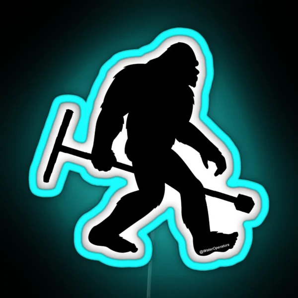 Certified Water Operator Sasquatch BLK RGB Neon Sign