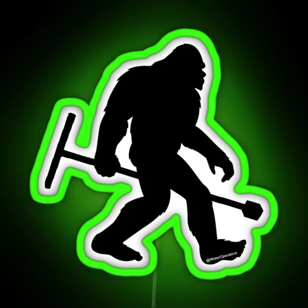 Certified Water Operator Sasquatch BLK RGB Neon Sign