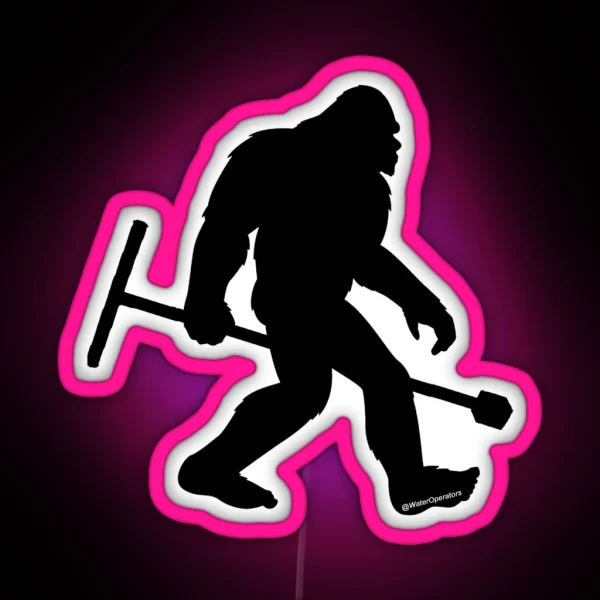 Certified Water Operator Sasquatch BLK RGB Neon Sign