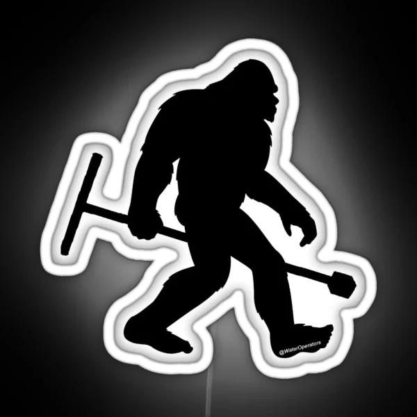 Certified Water Operator Sasquatch BLK RGB Neon Sign