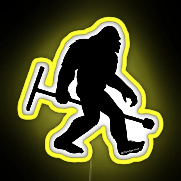 Certified Water Operator Sasquatch BLK RGB Neon Sign