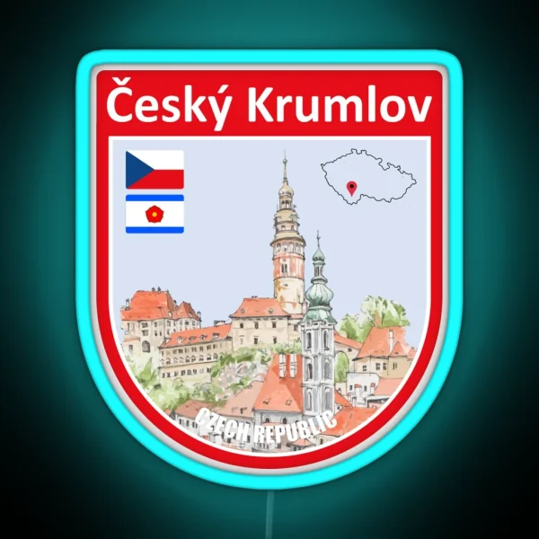 Cesky Krumlov Souvenir Town Of Czech Republic RGB Neon Sign