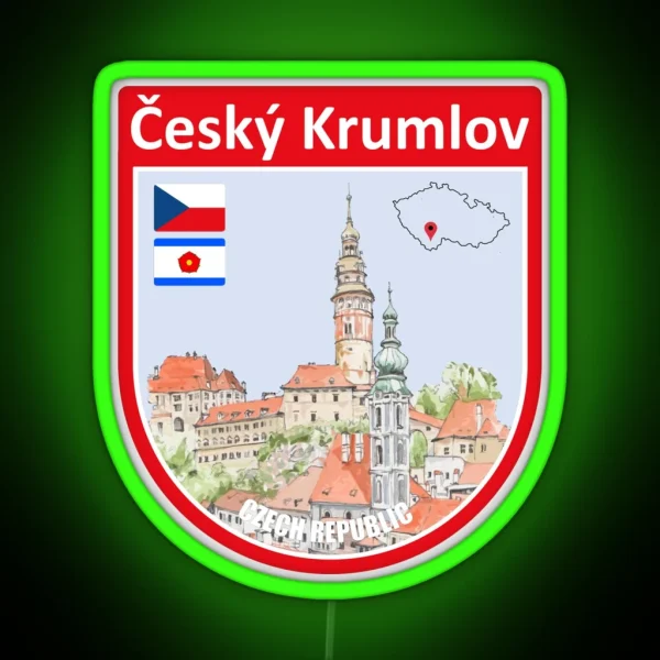 Cesky Krumlov Souvenir Town Of Czech Republic RGB Neon Sign