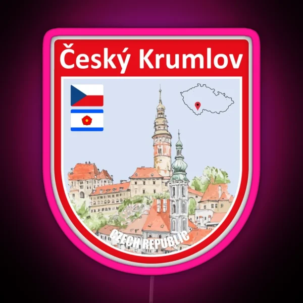 Cesky Krumlov Souvenir Town Of Czech Republic RGB Neon Sign