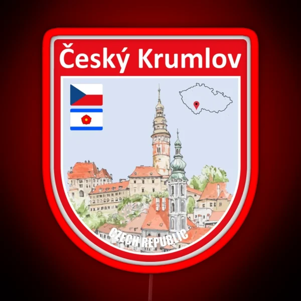 Cesky Krumlov Souvenir Town Of Czech Republic RGB Neon Sign