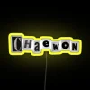 Vibrant Color Changing LED Sign with Dynamic RGB Neon Lighting Effects