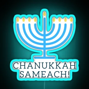 Chanukkah Sameach Happy Hanukkah RGB Neon Sign