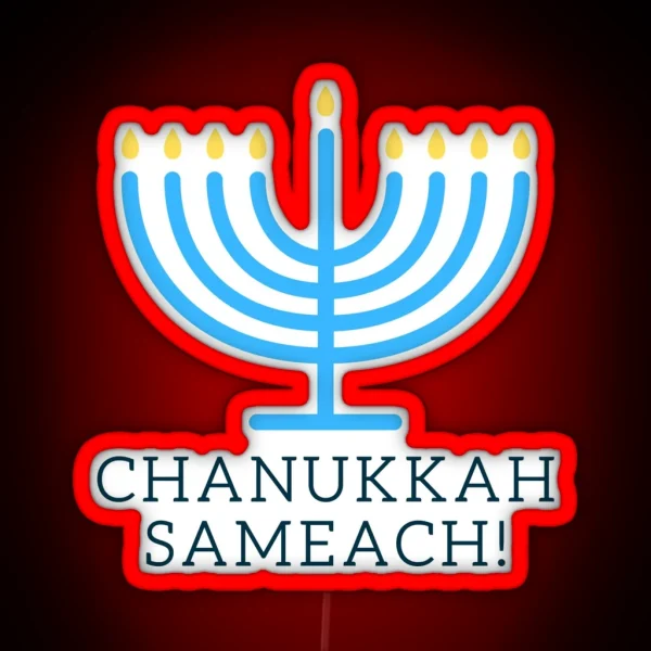 Chanukkah Sameach Happy Hanukkah RGB Neon Sign