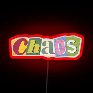 Chaos Ransom Note Cut Out Letters RGB Neon Sign