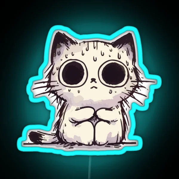 Chaotic Cute Cat RGB Neon Sign