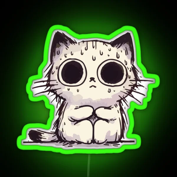 Chaotic Cute Cat RGB Neon Sign