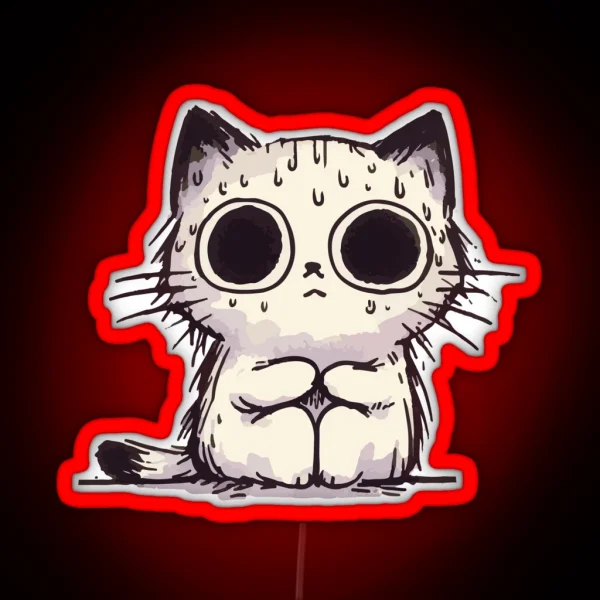 Chaotic Cute Cat RGB Neon Sign