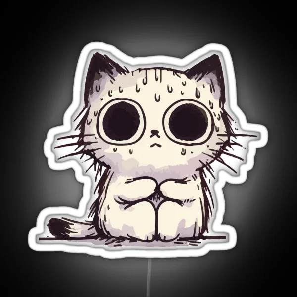 Chaotic Cute Cat RGB Neon Sign