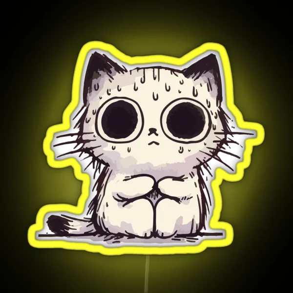 Chaotic Cute Cat RGB Neon Sign