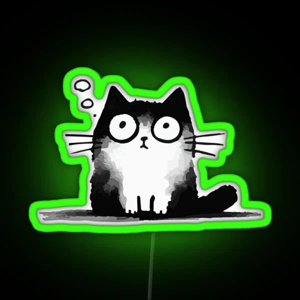 Chaotic Cute Cat RGB Neon Sign