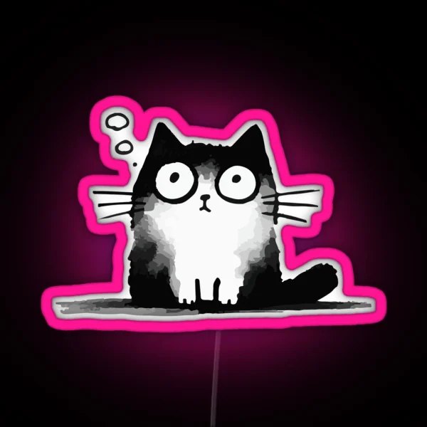 Chaotic Cute Cat RGB Neon Sign