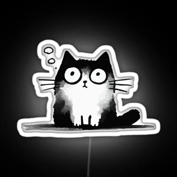 Chaotic Cute Cat RGB Neon Sign