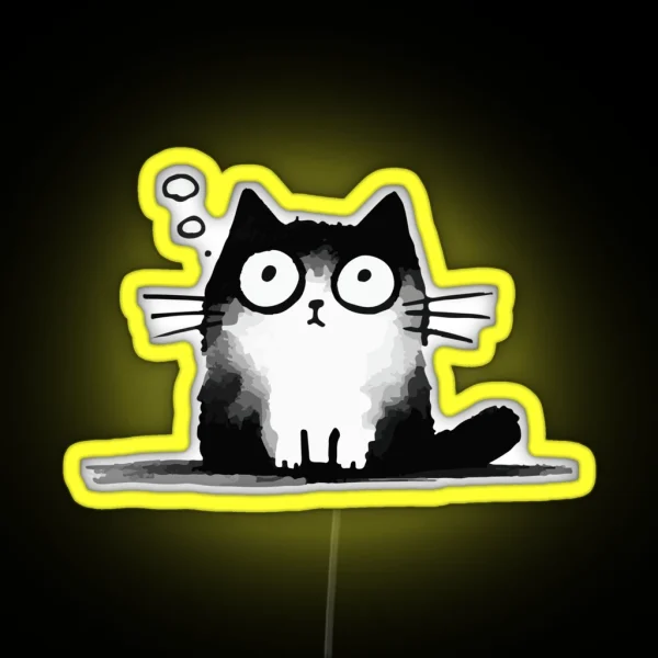 Chaotic Cute Cat RGB Neon Sign