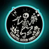 Electric glow of positivity fuels a chaotic yet happy vibe.