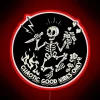 Add vibrant energy with this colorful chaotic good vibes sign