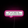 Vibrant Neon Sign with Feminine Script and Colorful Speech Bubble Design