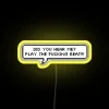 Feminist Neon Sign with Pixel Speech Bubble and Rainbow Colors