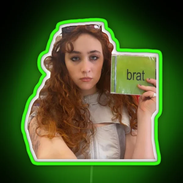 Chappell Roan Holding Brat Cd RGB Neon Sign