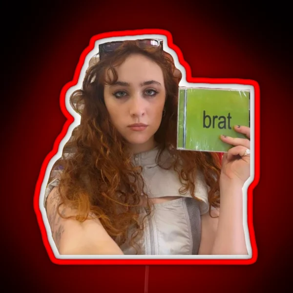 Chappell Roan Holding Brat Cd RGB Neon Sign