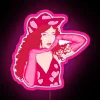 Vibrant RGB LED neon sign display digital art canvas design