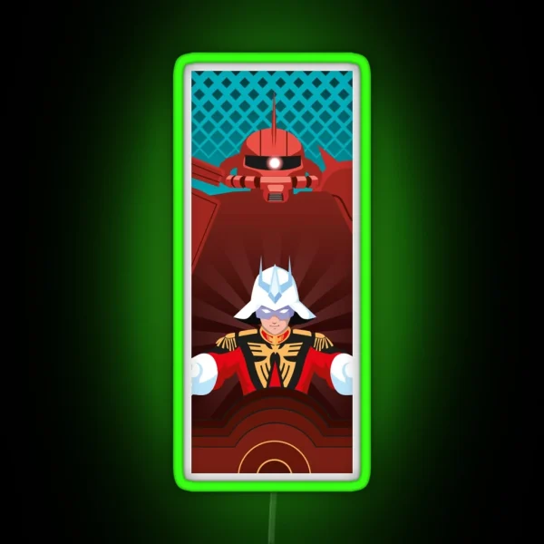 Char Aznable Scia Zaku Square RGB Neon Sign