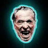 Authentic Charles Bukowski quotes illuminated in vibrant RGB neon letters