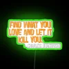 Add rebellious flair with Charles Bukowski-inspired RGB neon art lighting.