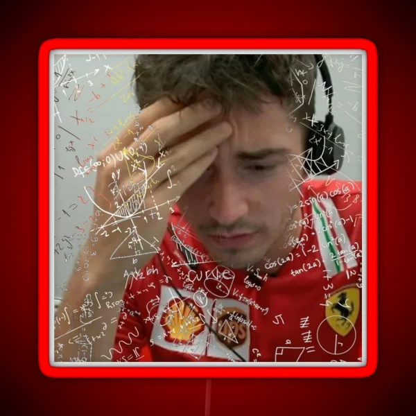 Charles Leclerc Formula One Reaction Meme RGB Neon Sign