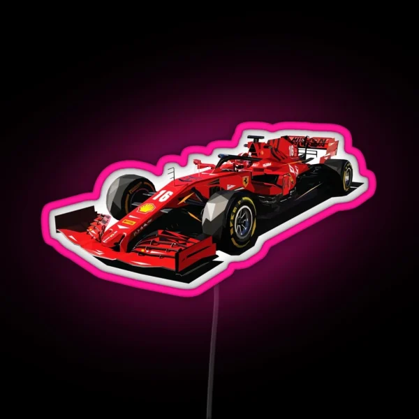 Charles Leclerc SF1000 Low Poly Art RGB Neon Sign