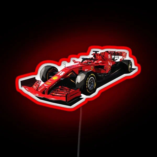 Charles Leclerc SF1000 Low Poly Art RGB Neon Sign